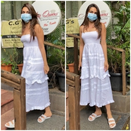 Kiara Advani`s Sunday was as bright and pretty in a white tea-length tiered dress; Yay or Nay?
