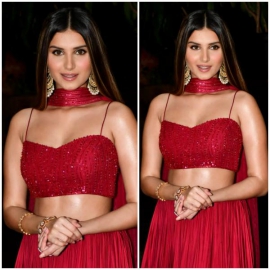Tara Sutaria in a Sanjev Marwaaha lehenga gave us a fitting lesson on chic festive glamour; Yay or Nay?