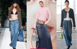 Runway to Retail: Long denim skirts