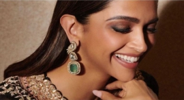 Deepika Padukone looks like elegance personified in a captivating black ensemble by Anamika Khanna