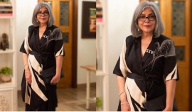 Zeenat Aman works monochromatic magic in AMPM’s midi-dress, setting the bar high for Gen-Z