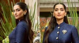 Sonam Kapoor depicts modern India`s allure in custom Kunal Rawal royal blue co-ord with intricate elements
